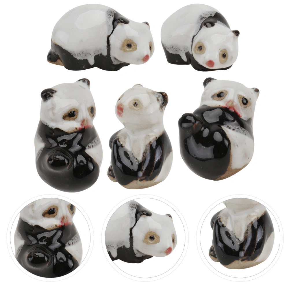 5PCS Bonsai Animal Small Ornament Micro Landscape Ceramic Animal (Random Style)