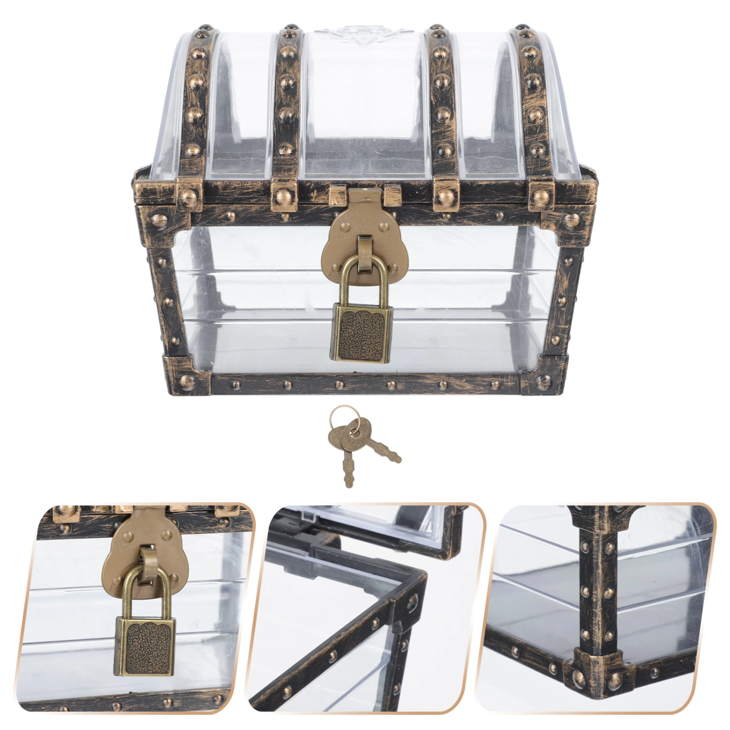 1pc Pirate Treasure Chest Children's Treasure Chest Retro Plastic Treasure Chest Toy