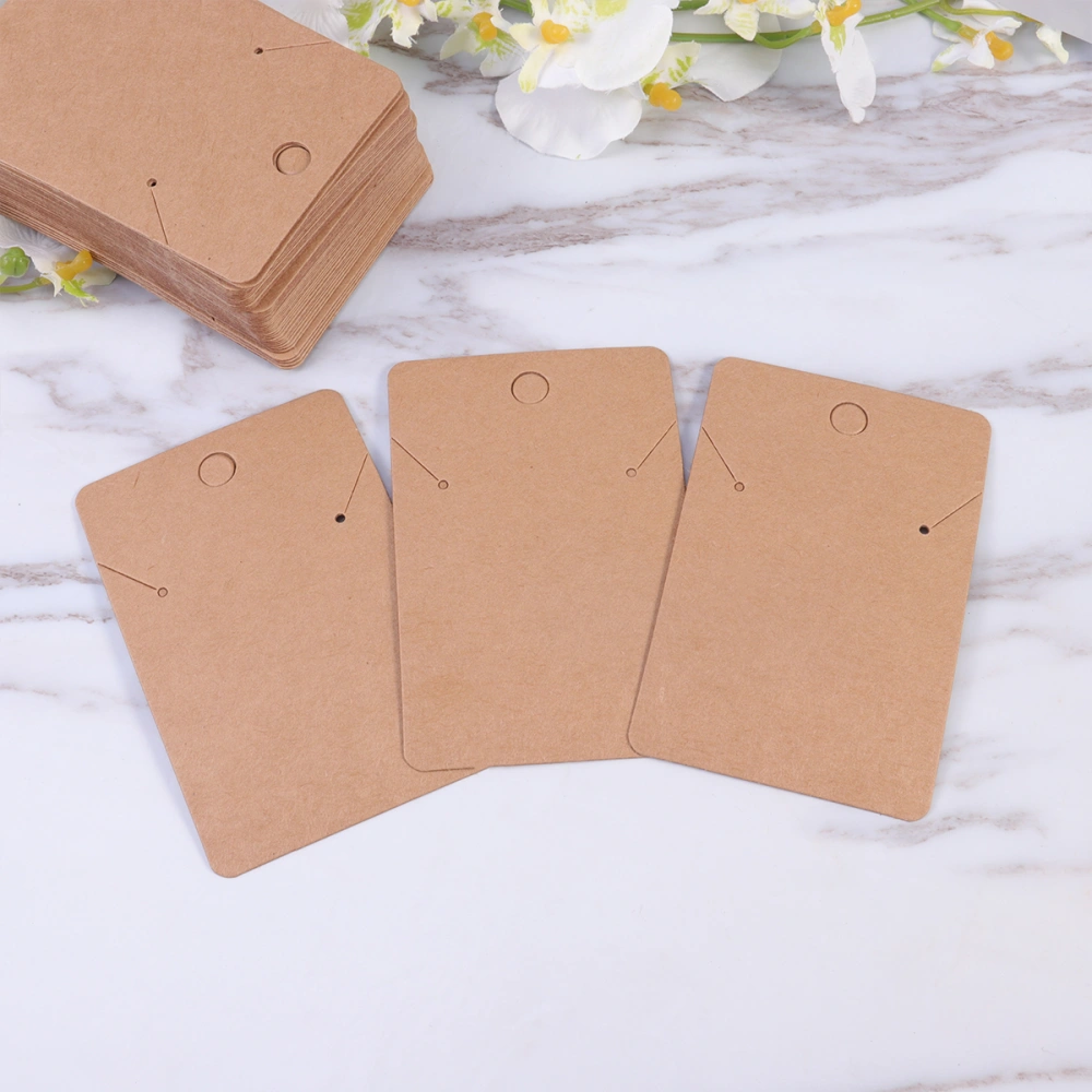 100 Sets Kraft Paper Earring Cards Holder Earring Display Cards with OPP Bags