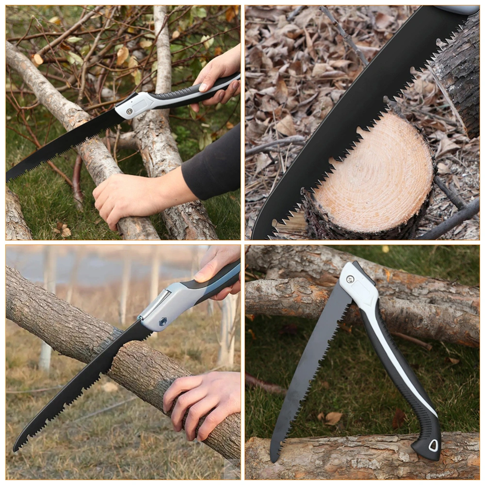 1Pc Professional Outdoor Gardening Folding Handsaw Handsaw (Black grey)