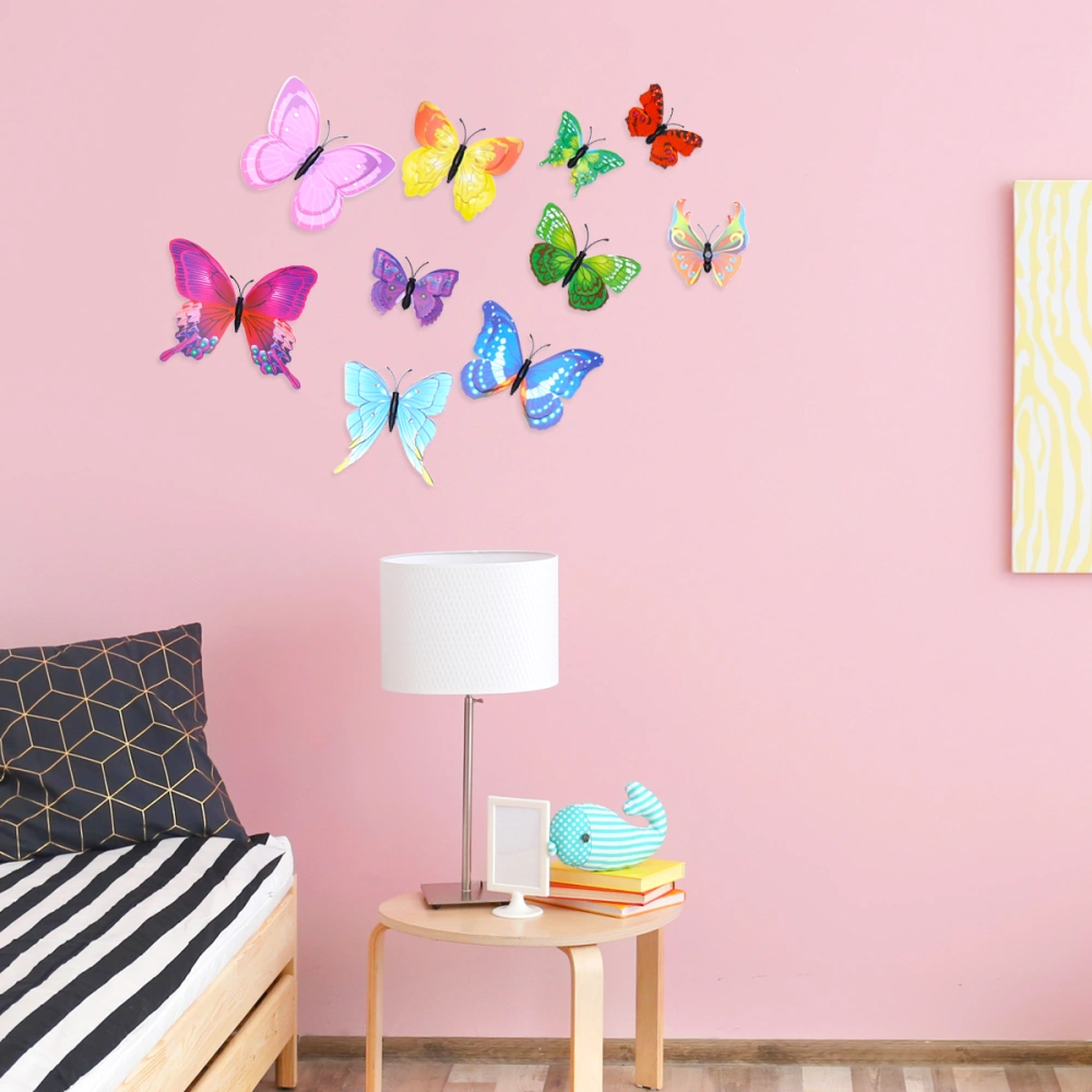 28pcs Creative Wall Art Decoration Dragonfly Shape Design Refrigerator Stickers