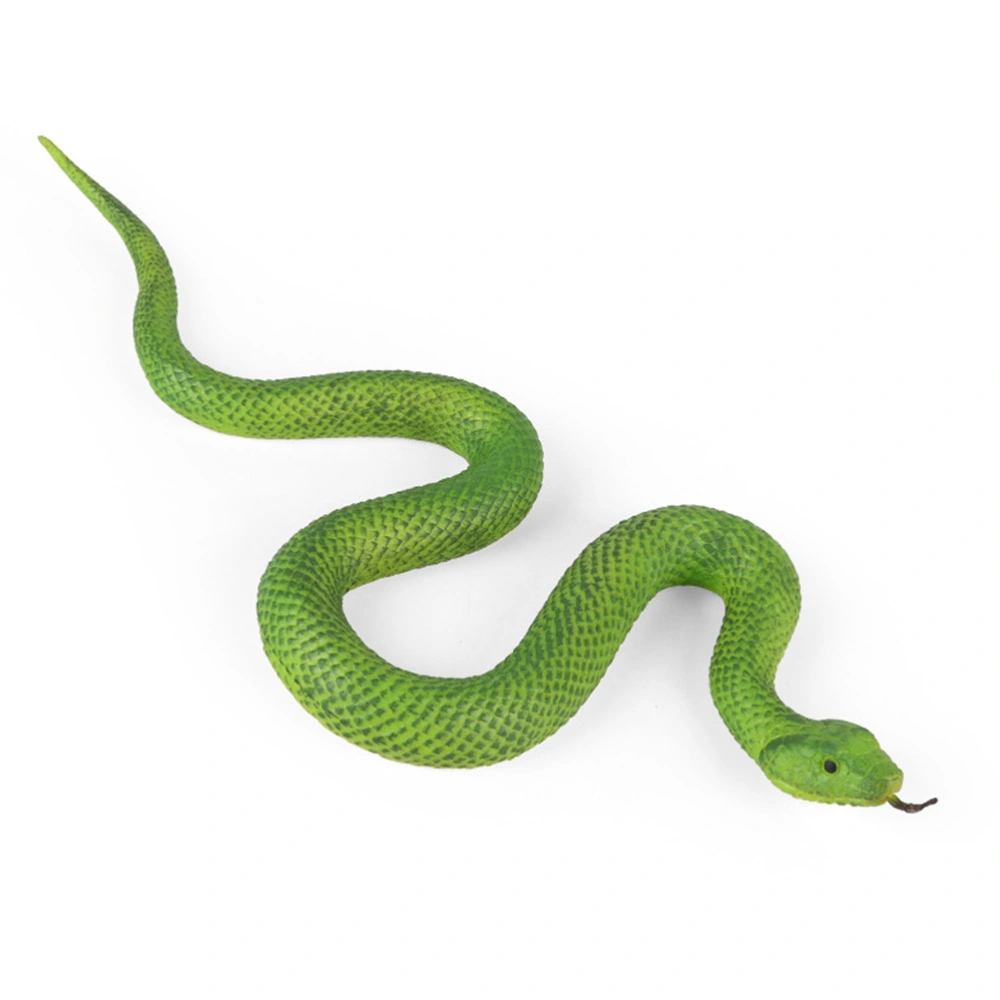 Simulated Snake Model Decorative Snake Figure Prank Prop Fake Snake Toy (Green)