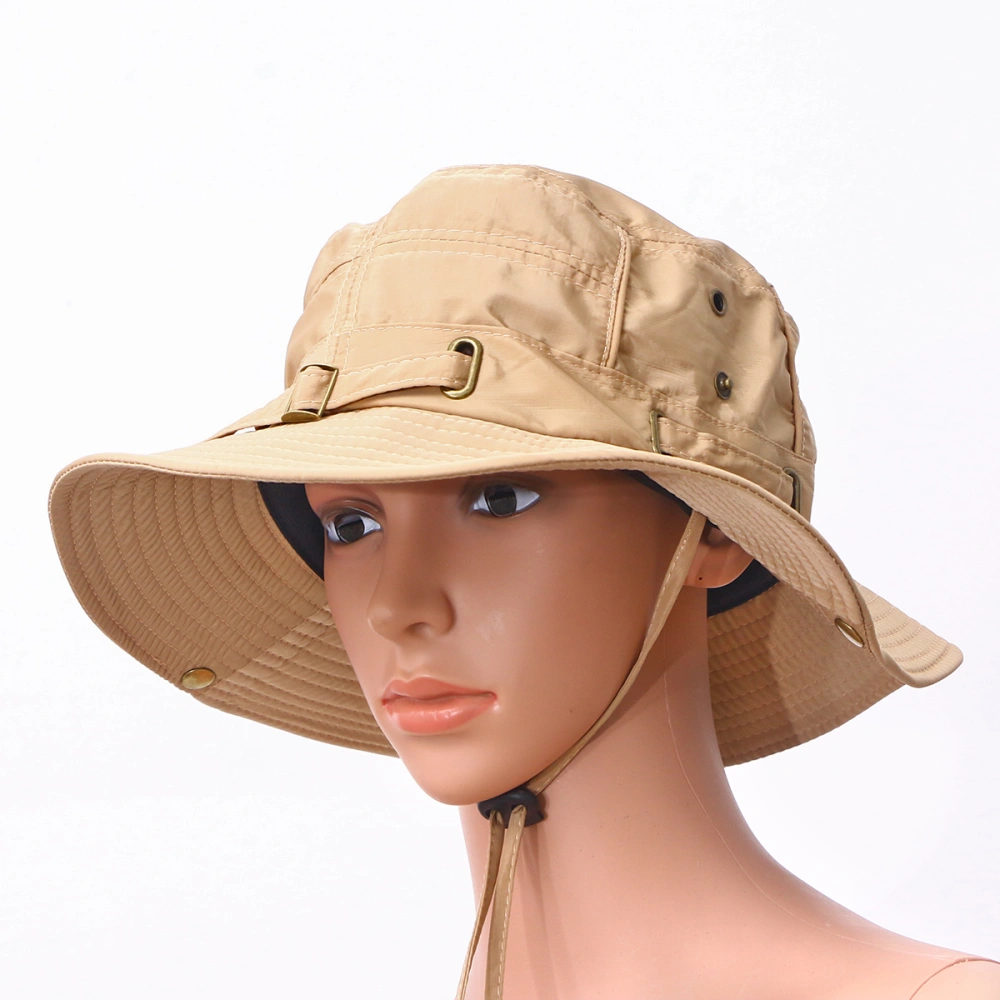 Outdoor UV Protection Bucket Hat Summer Fisherman Hats with Wide Brim Casual Sunhat for Men Women (Khaki)