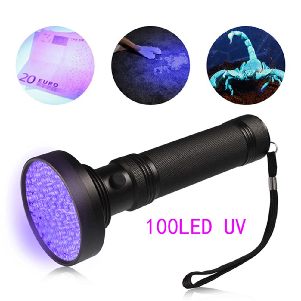 100LED UV395nm Flashlight Black Light Torch Ultraviolet LED Light Pet Urine And Stain Detector