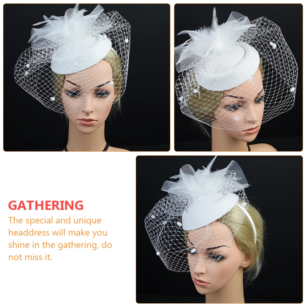 1pc Wedding Headdress Net Yarn Hair Band Party Photo Prop Hair Accessory