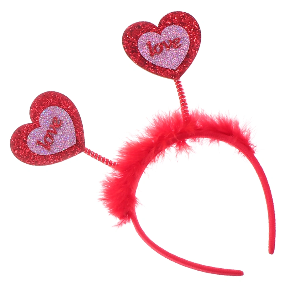 1Pc Valentine's Day Hairband Party Costume Hair Wear Chic Hair Decoration Red