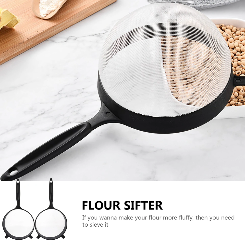 2pcs Home Handheld Flour Sifters Stainless PP Plastic Sifters Flour Sifters