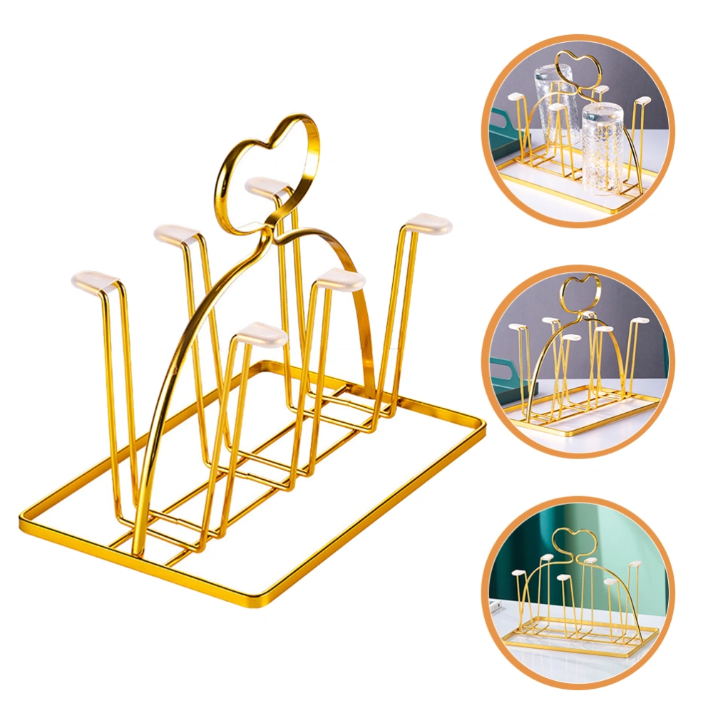 Modern Style Bottle Drying Rack Iron Drinking Glass Drainer Rack Kitchen Decoration