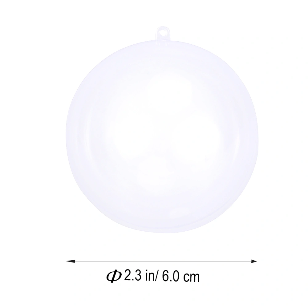 6cm Clear Plastic Acrylic Bath Bomb Mold Shells Molding Balls Fillable Christmas Tree Ornaments DIY Bath Bomb Molds