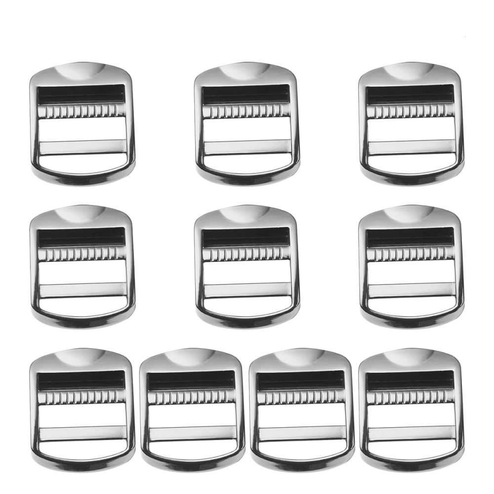 10 Pcs Slide Buckles Zinc Alloy Bag Strap Adjustment Buckles for Backpack Shoulder Bag Suitcase (Grey, 24mm)