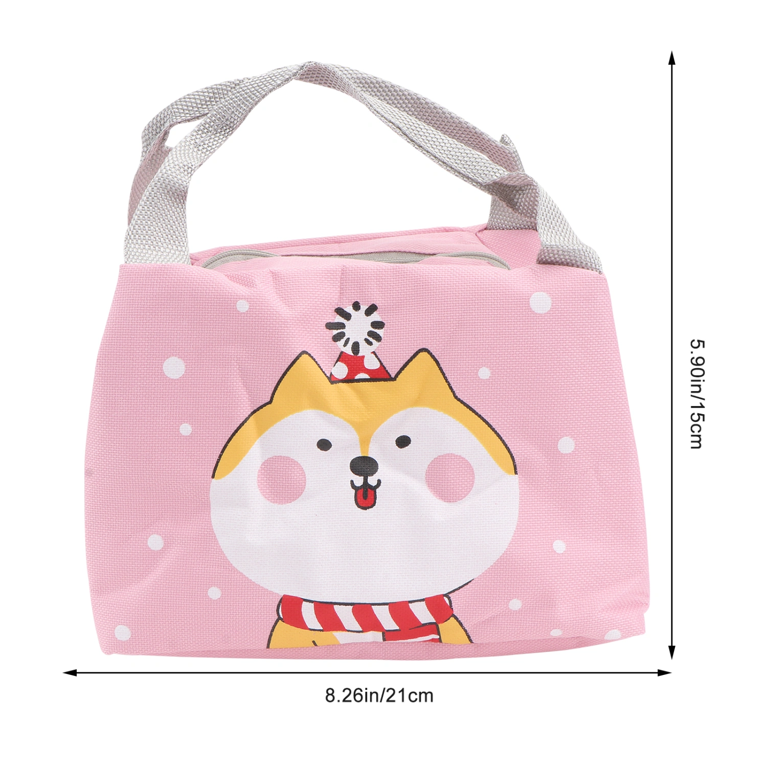 1pc Cartoon Lunch Bag Student Handheld Picnic Bag Oxford Cloth Bento Handbag
