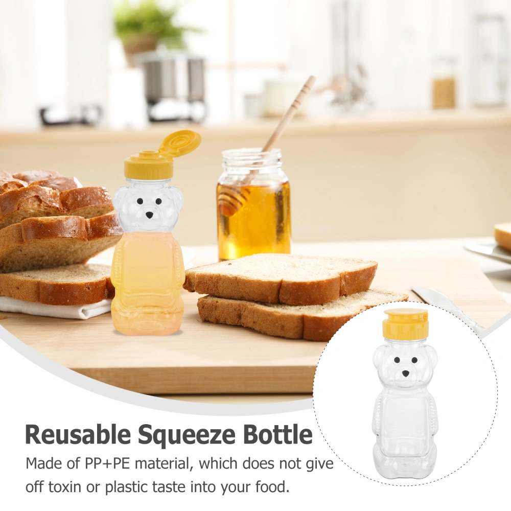 16Pcs Bear Juice Bottle Empty Honey Squeeze Bottle Bear Shaped Jar Honey Beverage Container