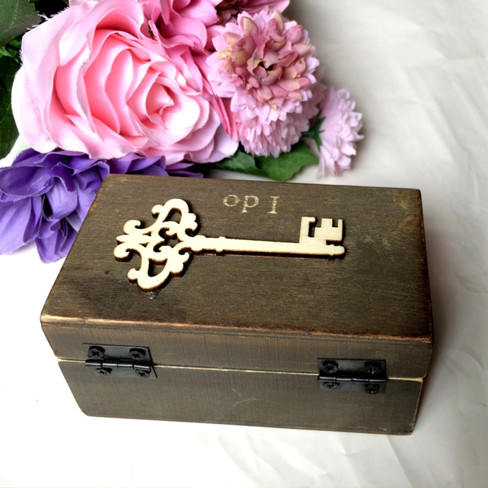 Wooden I Do Ring Box Key Decor Rustic Engagement Wedding Ring Bearer Box Holder