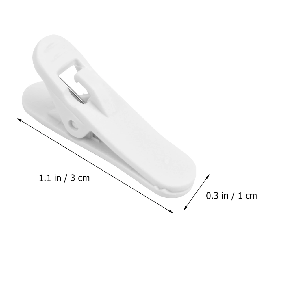 100PCS Headphone Earphone Cable Wire Cord Clip Alligator Clamp Organization Collar Lapel Shirt Holder (White)