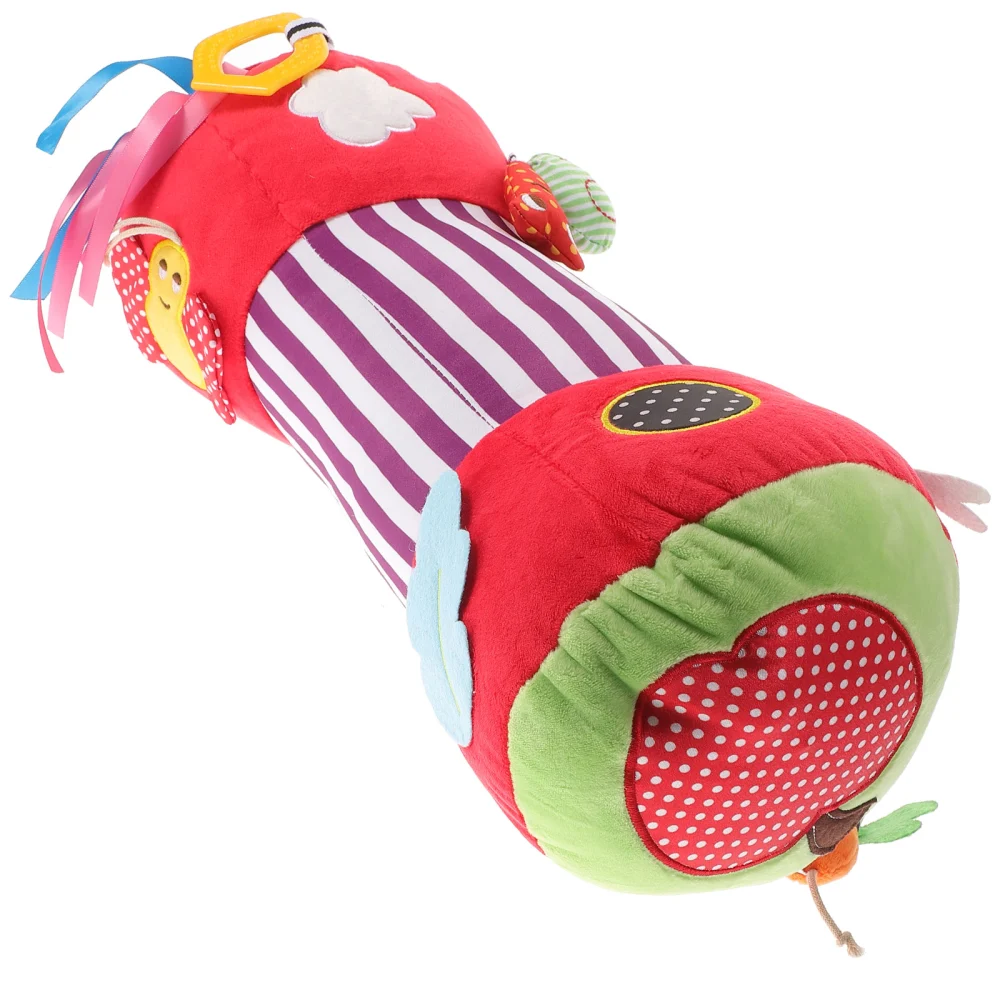 Newborn Baby Fitness Toys Stuffed Multifunction Crawling Roller Pillow for Newborn Infants Toddlers(Apple Pattern)