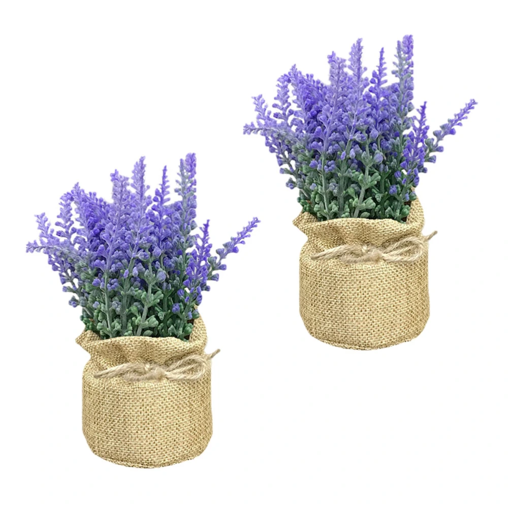 2pcs Artificial Flowers Plastic Orchid Arrangements In Pots For Garden Decor