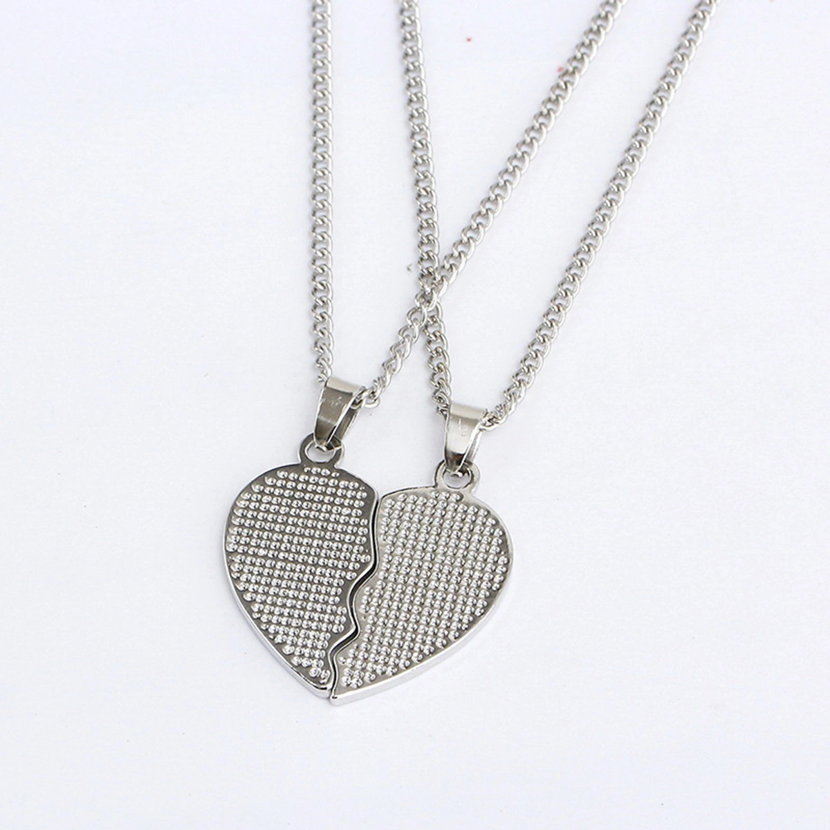 Puzzle Heart Pendant Necklace Little Big Sister Forever Necklaces Jewelry Graduation Gift (Pink)