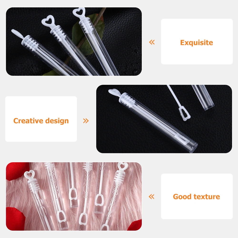 12pcs Love Heart Bubble Wands Refillable Empty Bubble Wands Tube for Party Wedding