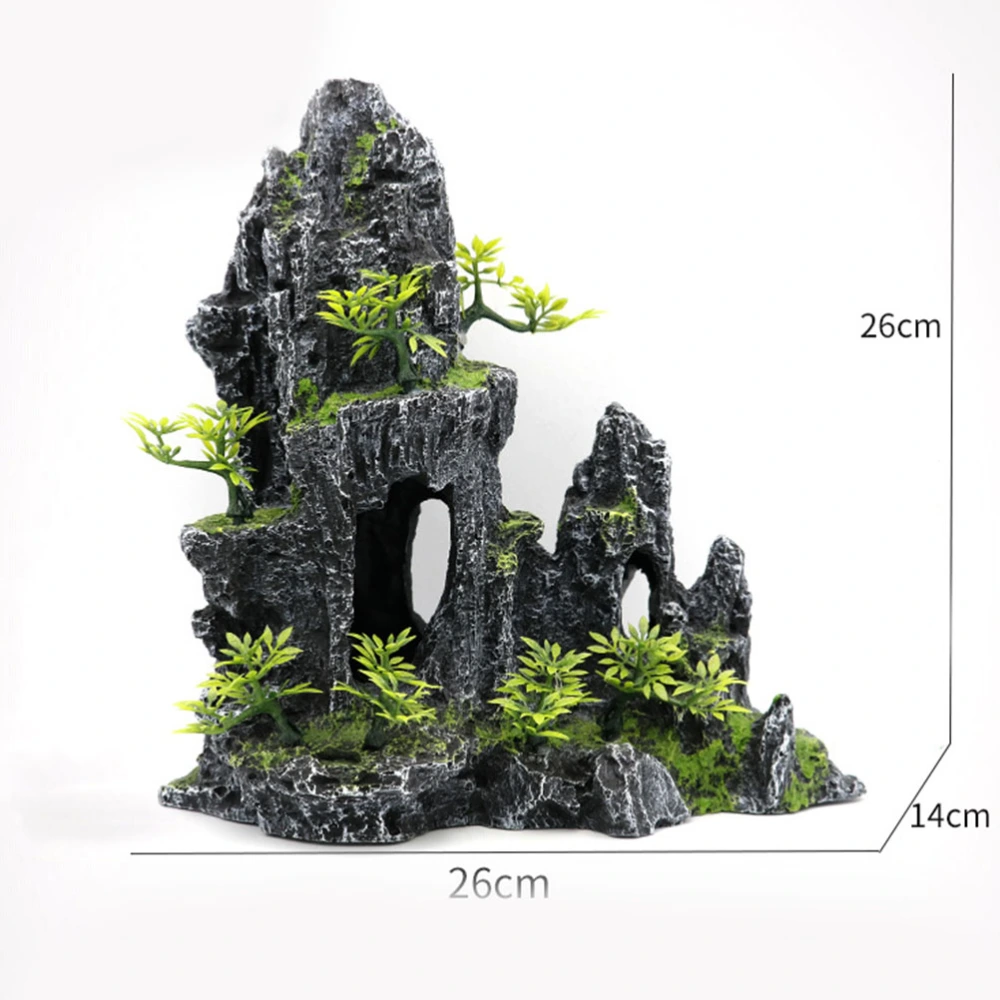 Resin Peak Craft Aquarium Rockery Ornament Artificial Mountain Beautiful Fish Tank Stone Peak Decor