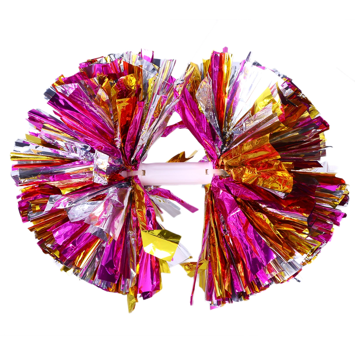 Small Cheerleader Pompoms Ball Dance Party Fancy Dress Sports Pompoms for Football Basketball Match (Rose Red)