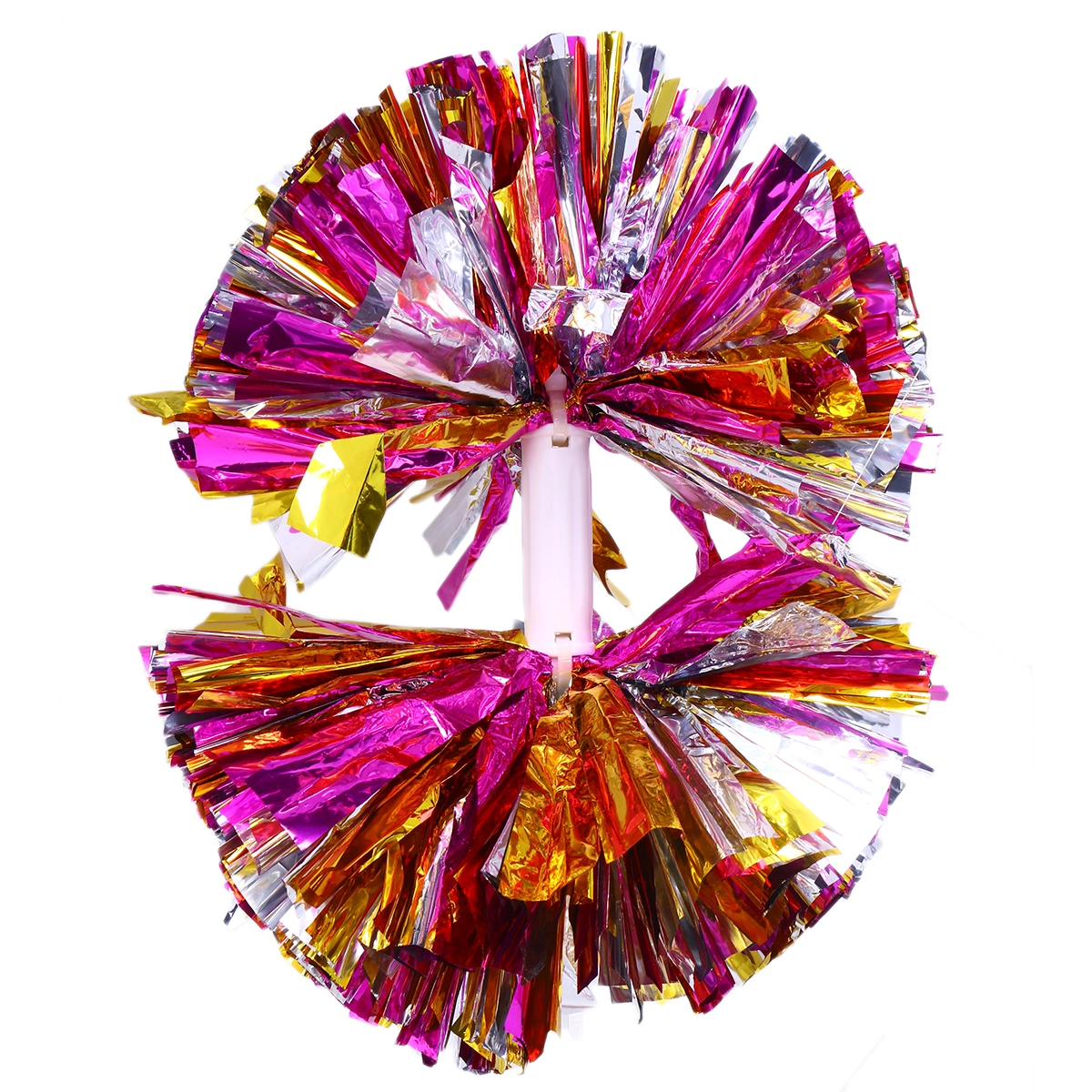 Small Cheerleader Pompoms Ball Dance Party Fancy Dress Sports Pompoms for Football Basketball Match (Rose Red)