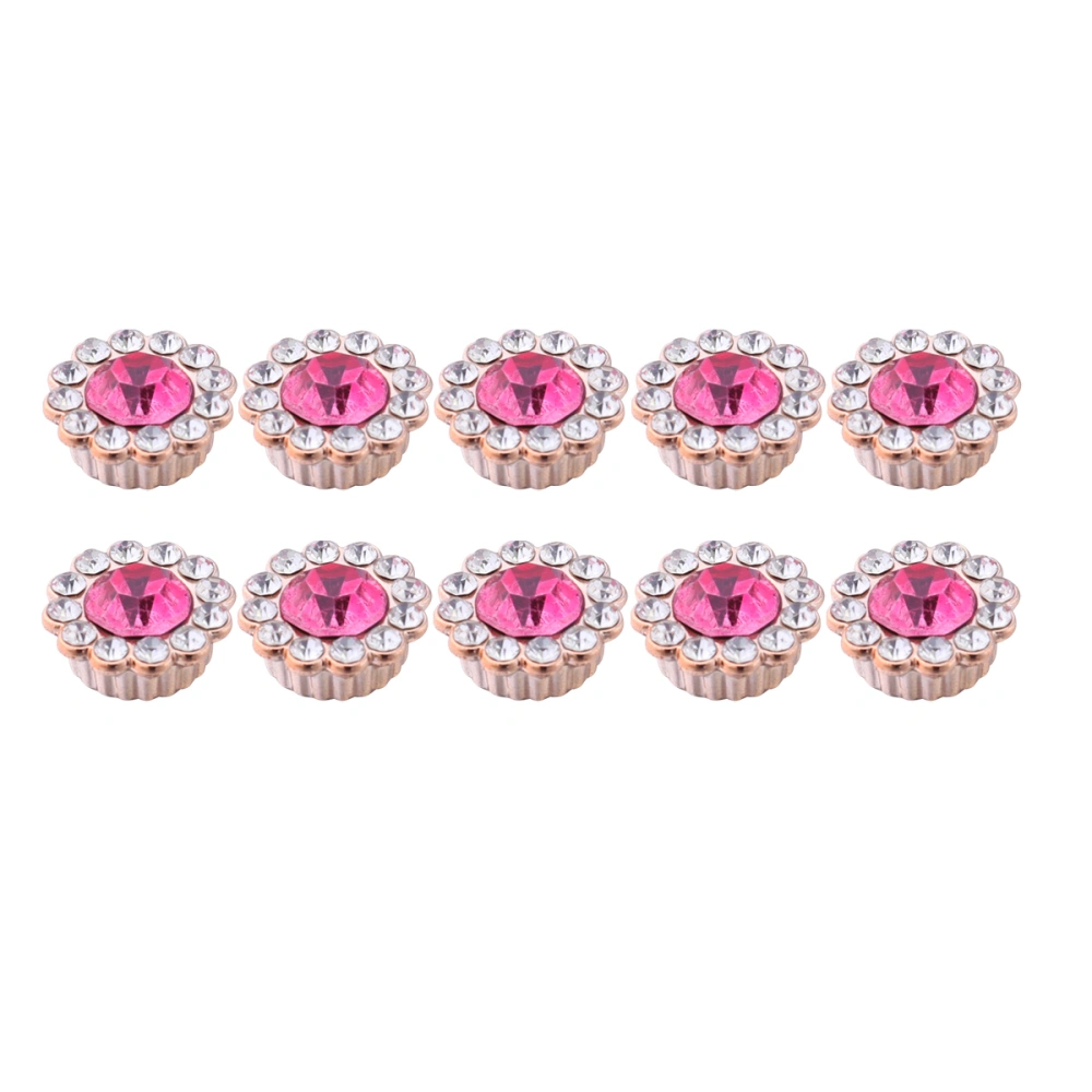 50PCS ABS Ornament DIY Accessories Exquisite Flower Shape Glue on Embellishment for Hairband Craft Decoration (Rosy)