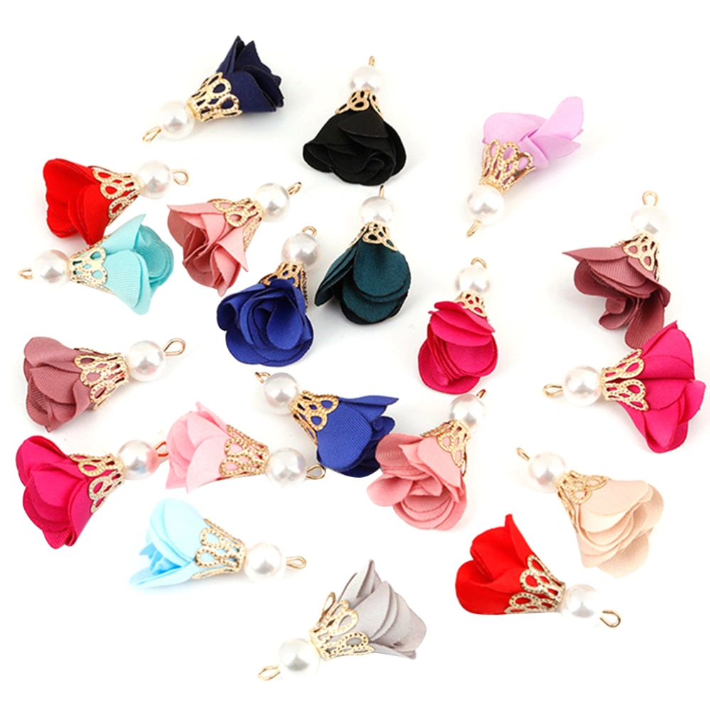 2 Bags of DIY Pendants Imitation Pearl Flower Tassel Design Necklace Earrings Jewelry Accessories (Mixed Color)