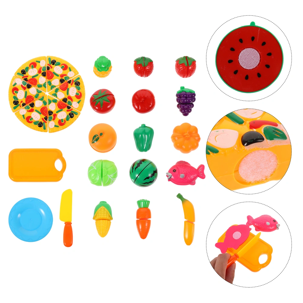 1 Set Kid's Fruits and Vegetables Cutting Toys Pretend Play Kitchen Food Toys