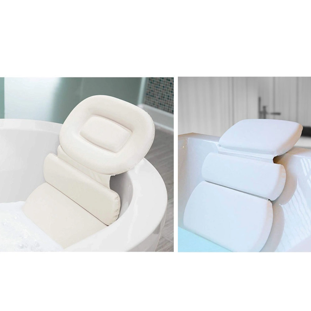 1Pc Sponge Bathtub Pillow Head Neck Rest Pillow for Home White