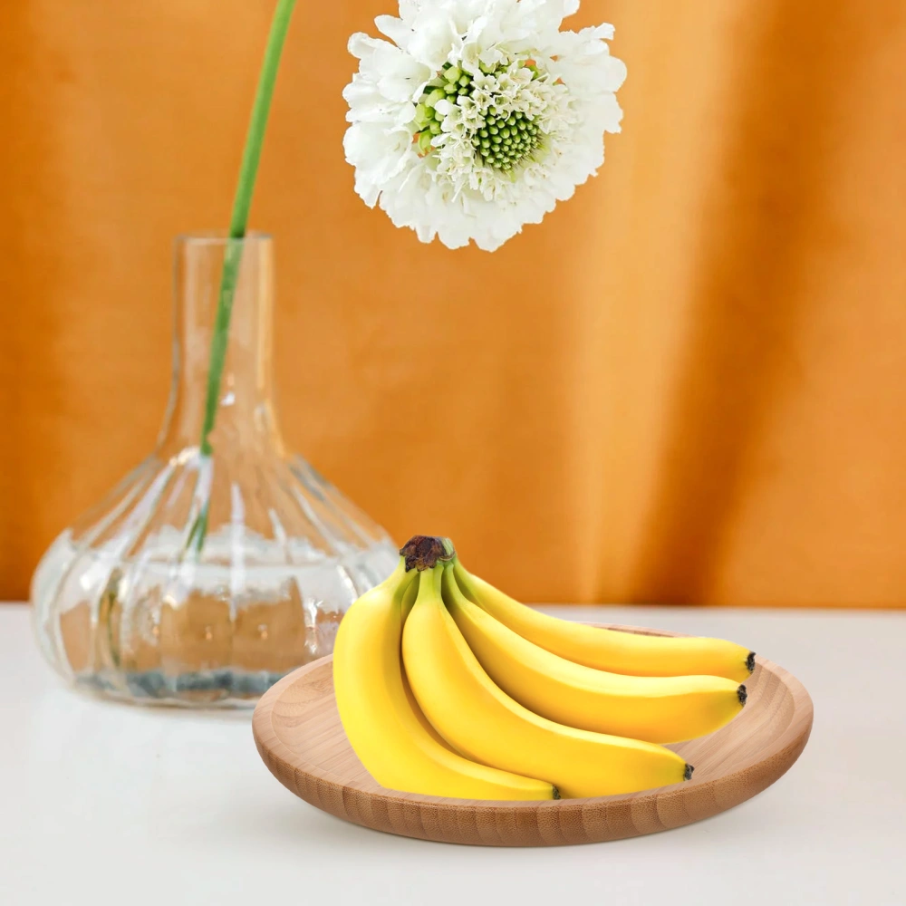 Round Wooden Plate Fruit Bread Small Plate Household Wooden Serving Plate