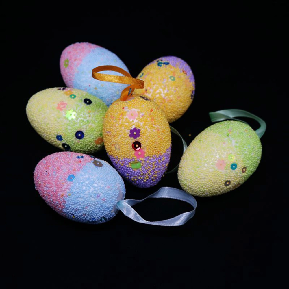 18pcs Decorative Hanging Easter Eggs Easter Egg Ornaments for DIY Crafts Home Decorations