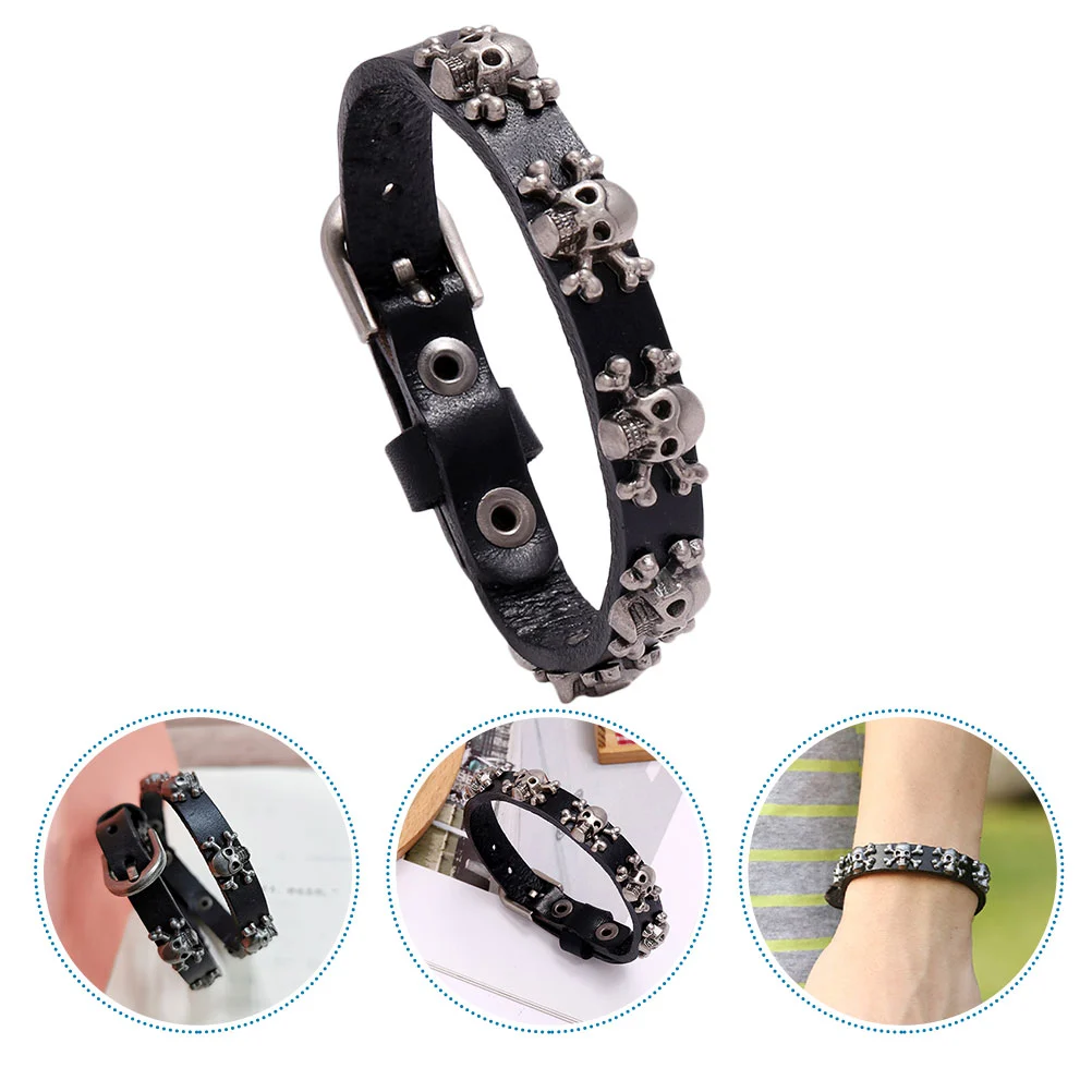 1Pc Skull Punk Style Bracelet Simple Bracelets Adjustable Punk Wrist Chain