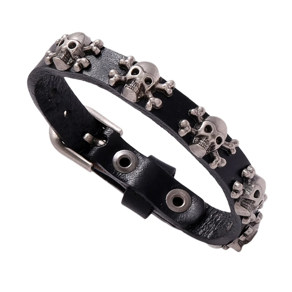 1Pc Skull Punk Style Bracelet Simple Bracelets Adjustable Punk Wrist Chain