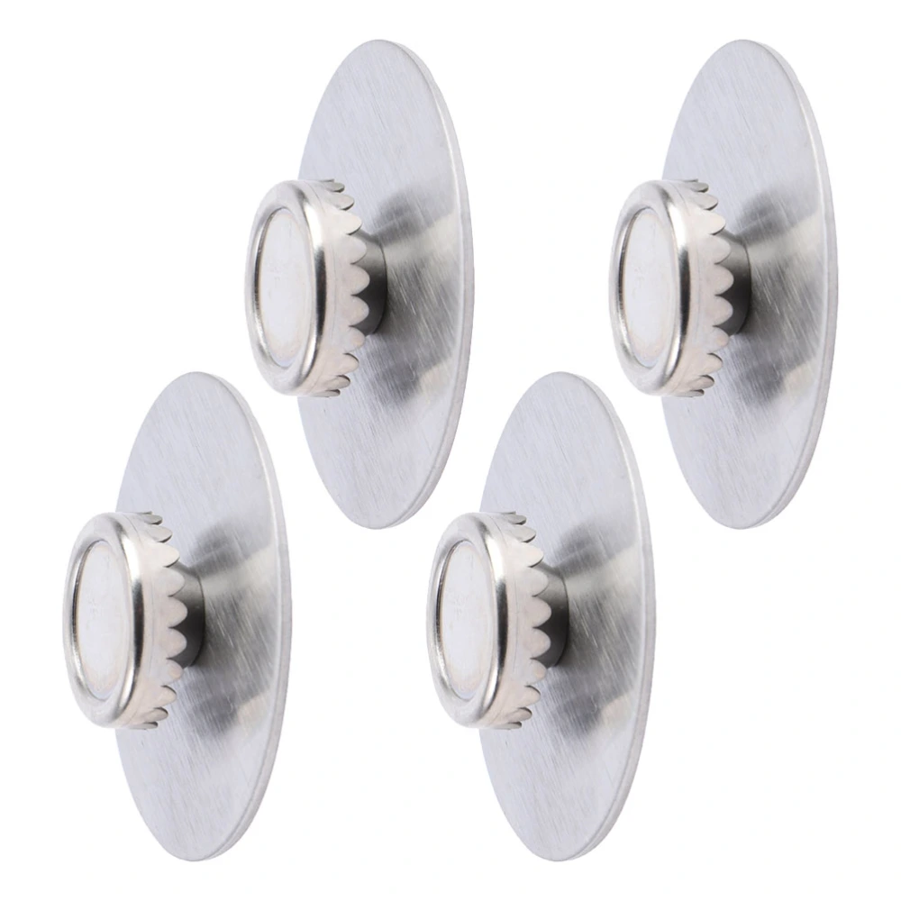 4pcs Creative Magnetic Soap Holders Bathroom Wall Hanging Soap Holders (Silver)