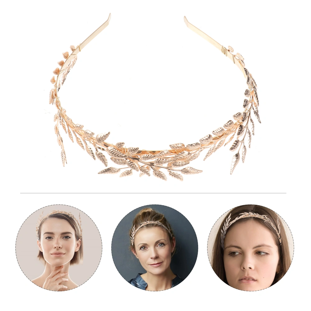 Goldleaf Headband Headpiece Wedding Hair Crown Jewelry Decoration for Bride Women