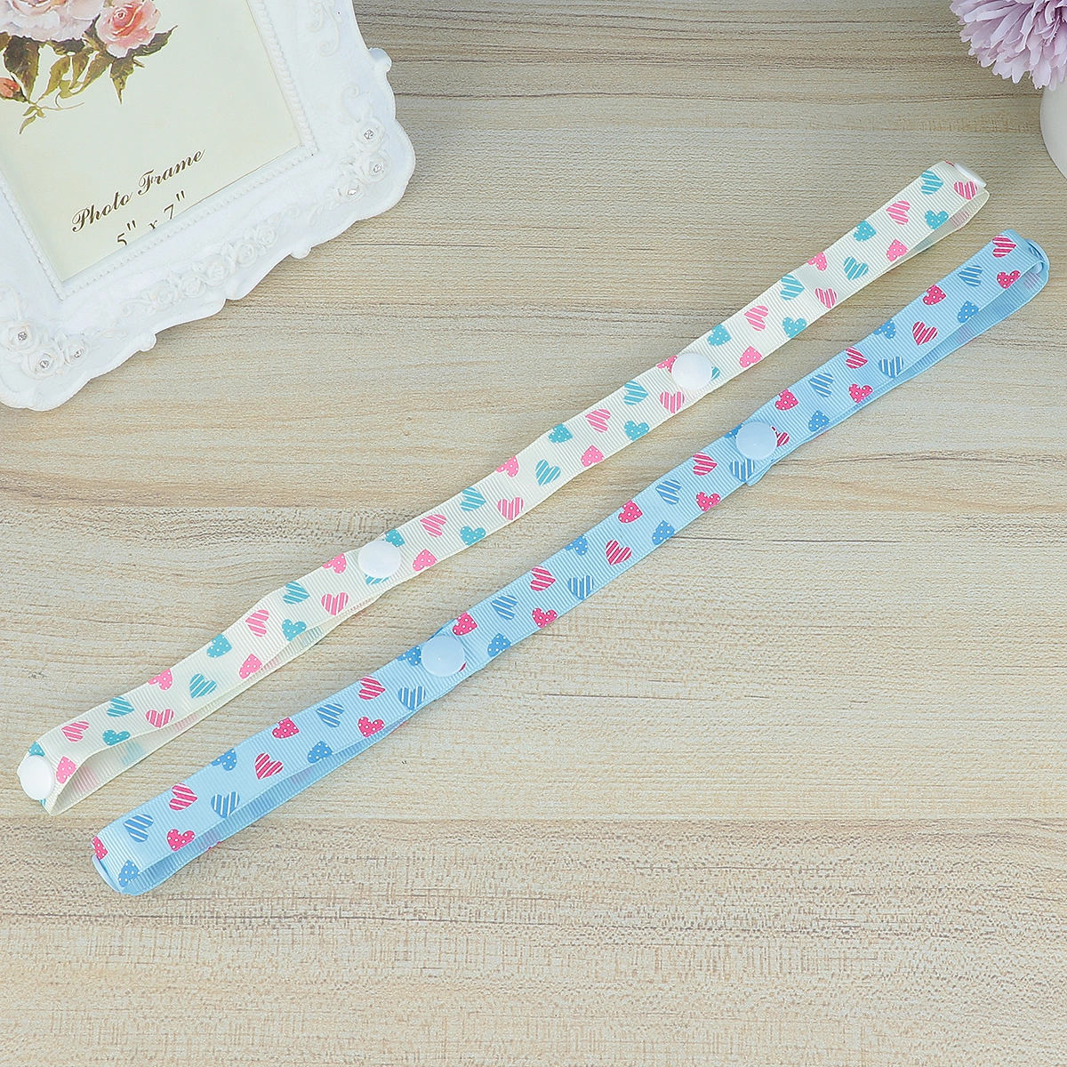 5pcs Toy Keeper Straps Heart Pattern Baby Toy Catcher Pacifier Clip Holder for Stroller Cribs