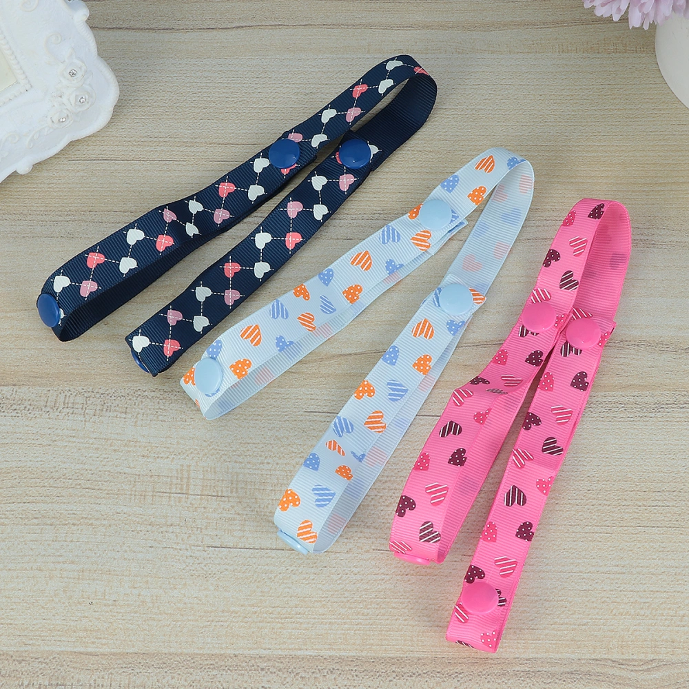 5pcs Toy Keeper Straps Heart Pattern Baby Toy Catcher Pacifier Clip Holder for Stroller Cribs