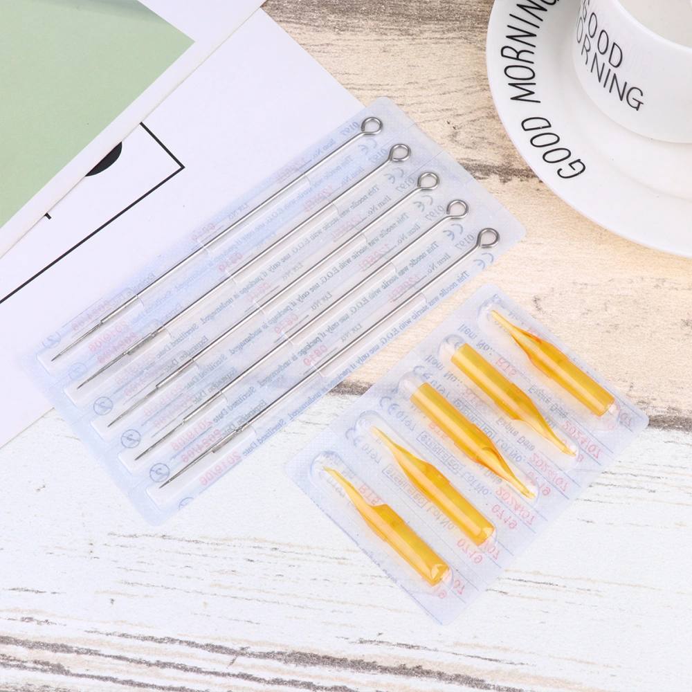 20pcs Needles and 20pcs Tips Mixed Professional Needle Disposable Tips Needle Body Art Tool (5RL+5RT)