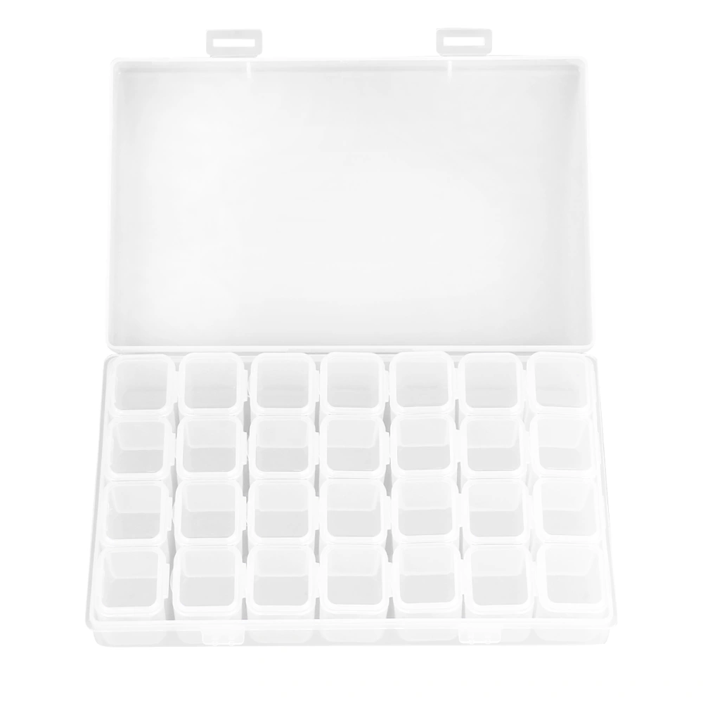 6Pcs 28 Grid beads painting Storage Box Transparent Jewelry Box Square Diamond Round Point Diamond Box