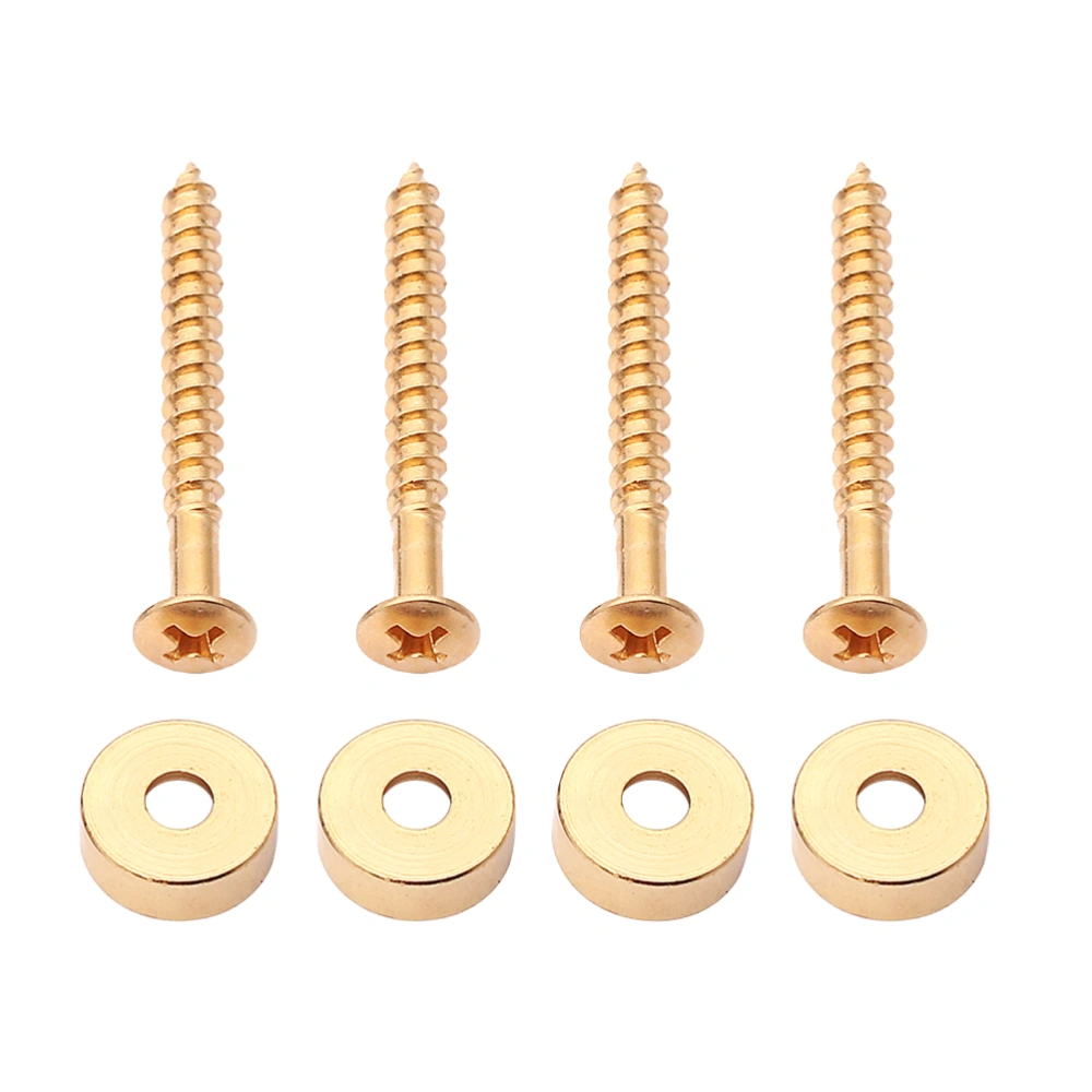 4pcs Electric Guitar Neck Joint Bushings and Bolts for Guitar Bass Neck Plate GV03 (Golden)