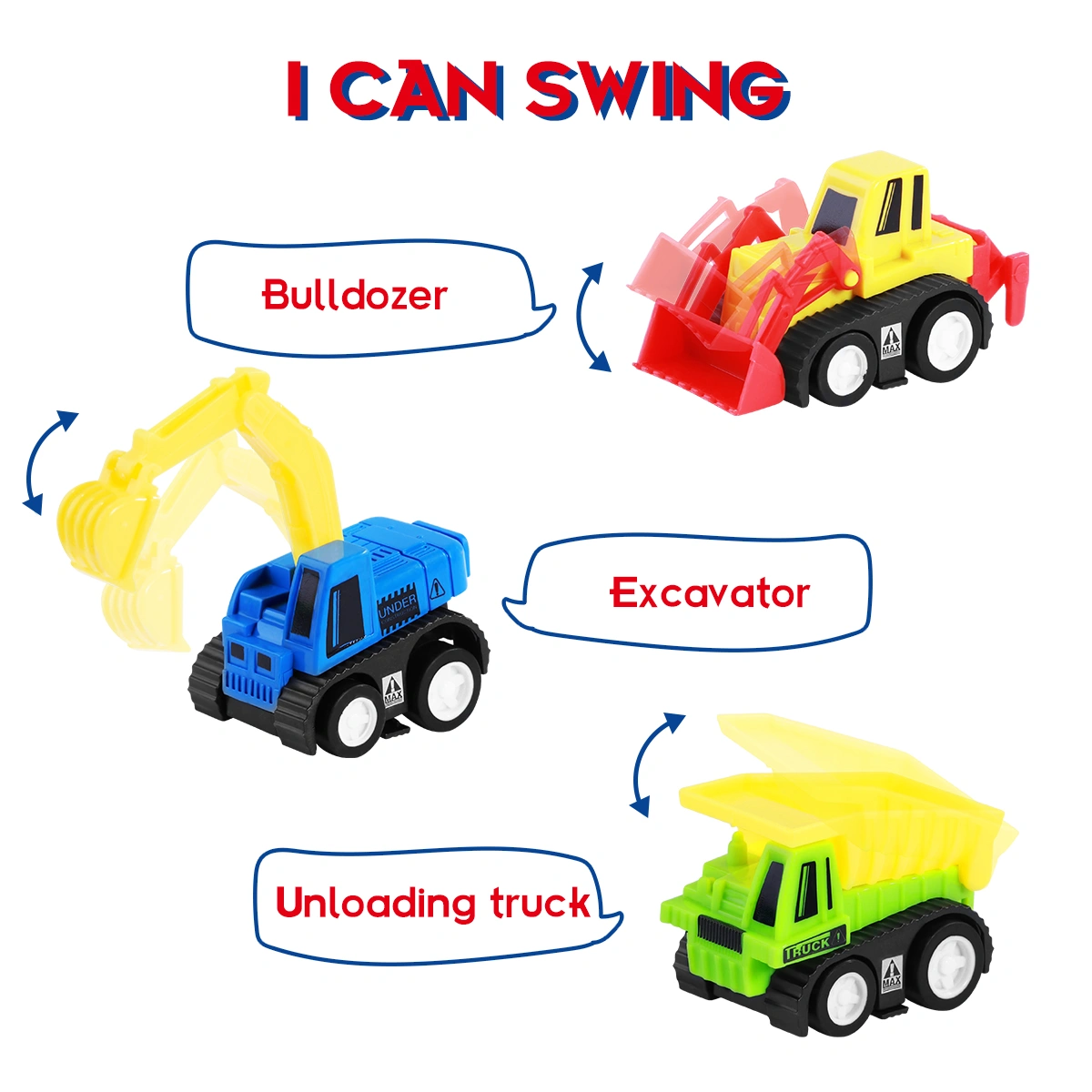 TOYMYTOY 12PCS/SET Kids Pull-back Vehicles Educational Toys for Boys and Girls Gift (Random Color)