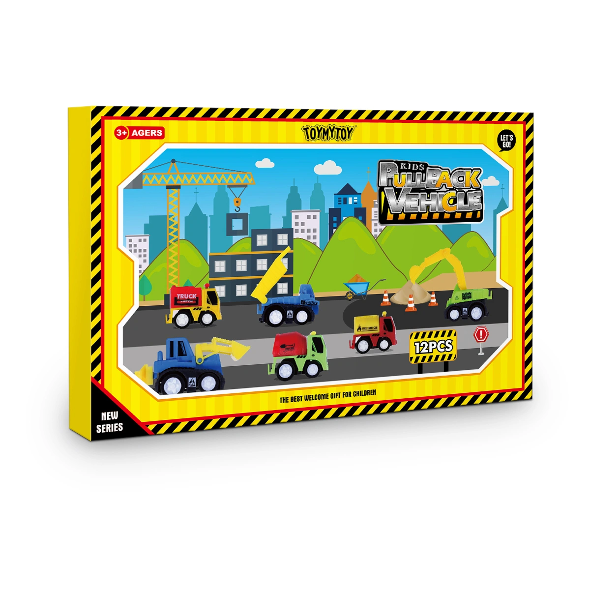 TOYMYTOY 12PCS/SET Kids Pull-back Vehicles Educational Toys for Boys and Girls Gift (Random Color)