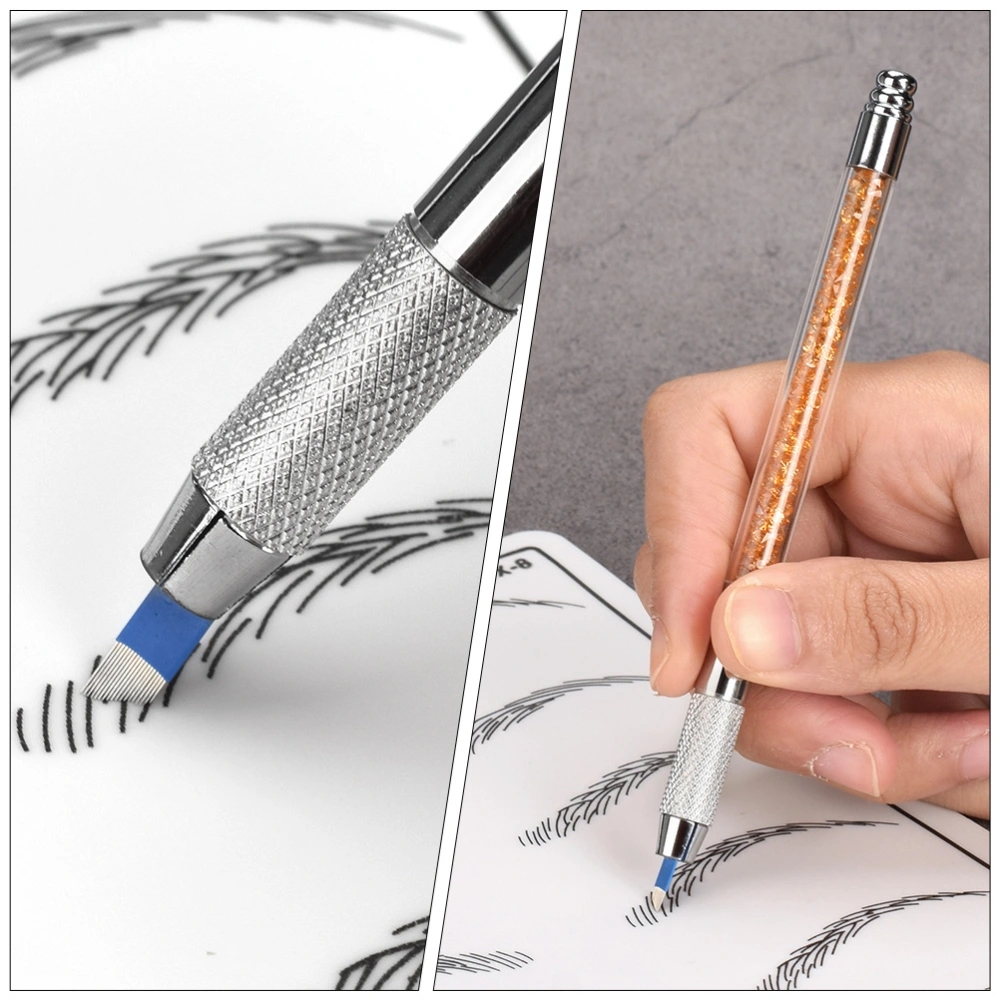 1pc Creative Crystal Embroidered Tattoos Pen Professional Eyebrow Tattoos Pencil