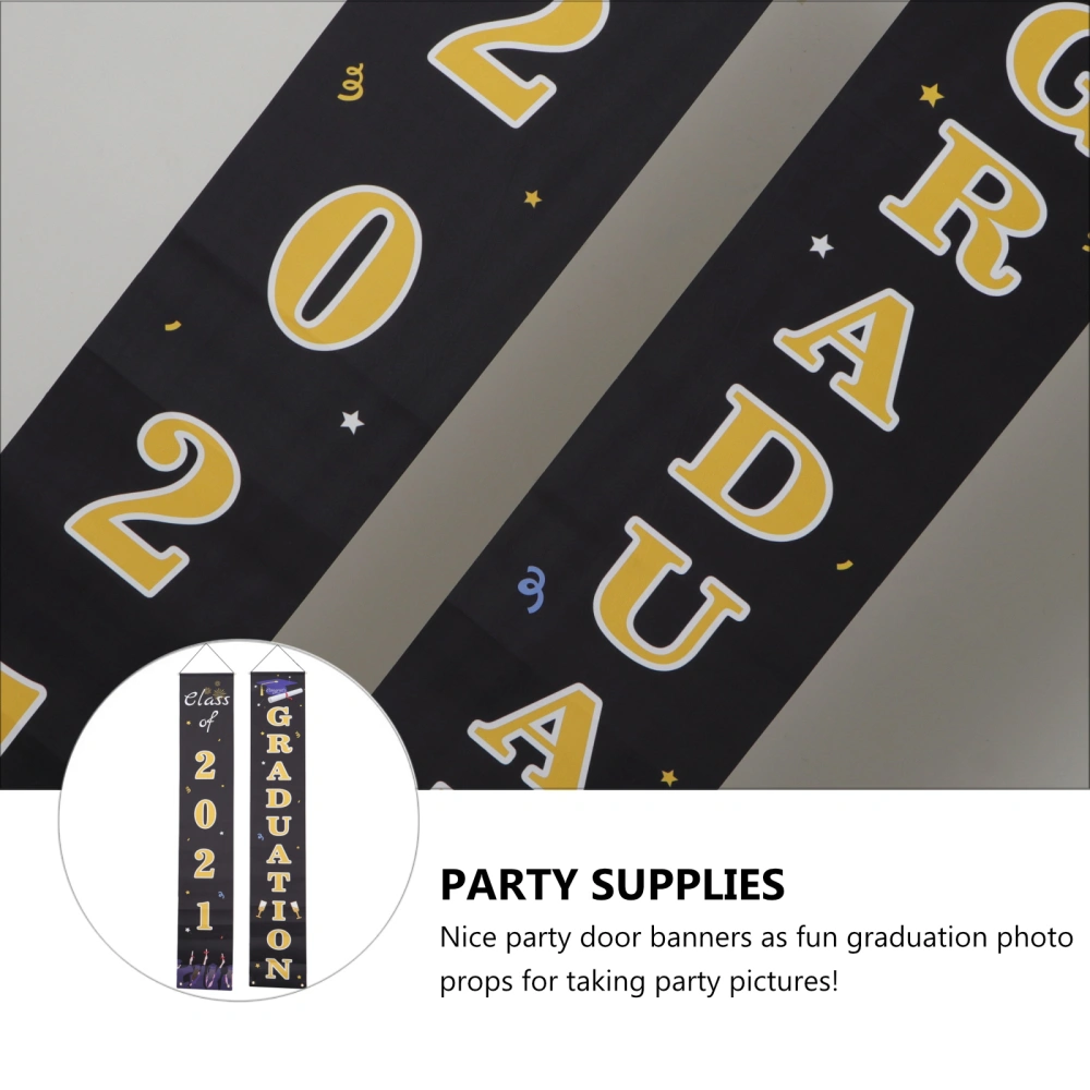 1 Pair Graduation Season Banners Door Curtains Graduation Party Door Decors