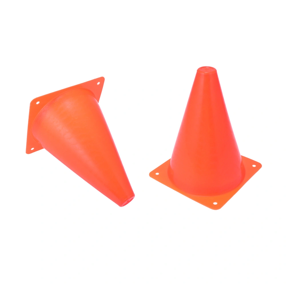 24 Pcs 18CM Football Training Roadblock Cone Shaped Plastic Soccer Training Auxiliary Tools Sports Gear(Orange)