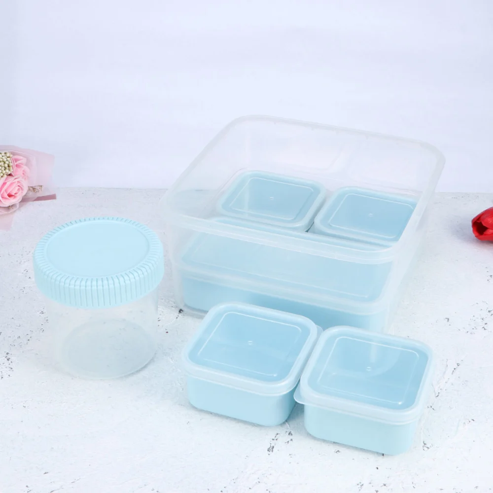 6pcs Food Storage Containers with Lids Leak Proof Easy Snap Lock and BPA Free Plastic Container Lunch Box Set for Kitchen Use(Blue)