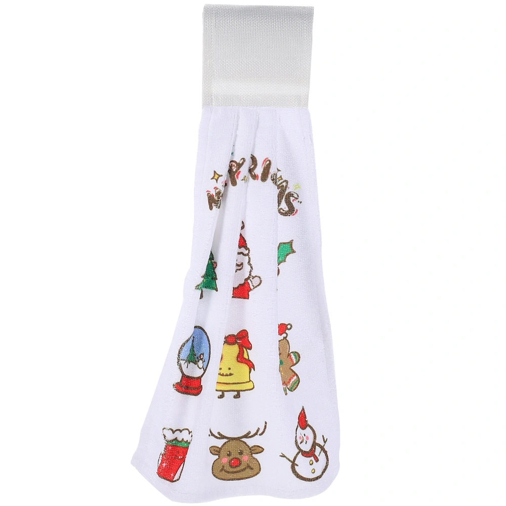 Christmas Hand Towel Absorbent Hanging Hand Dry Towel for Kitchen Bathroom