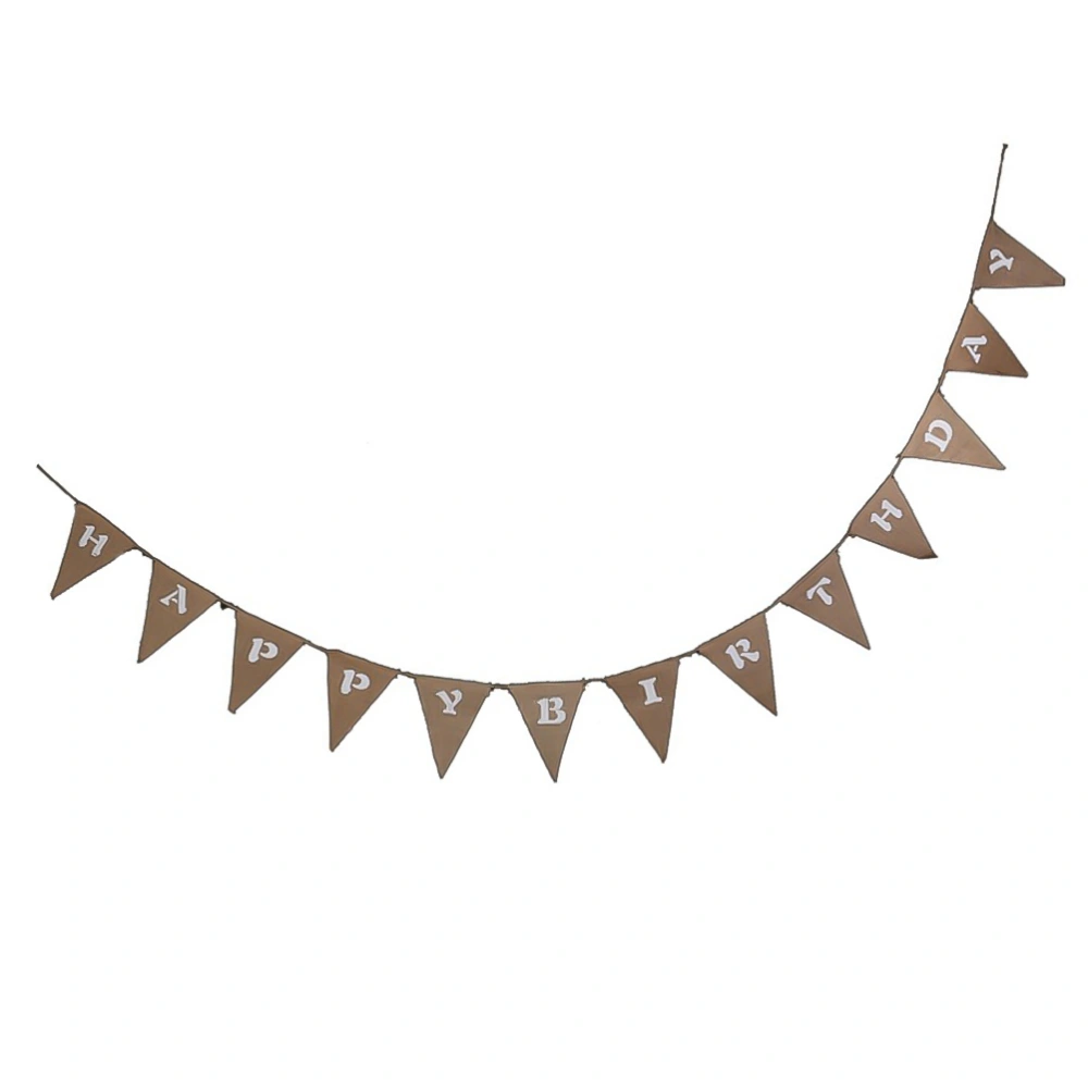 HAPPY BIRTHDAY Hessian Bunting Banner Birthday Party Decoration