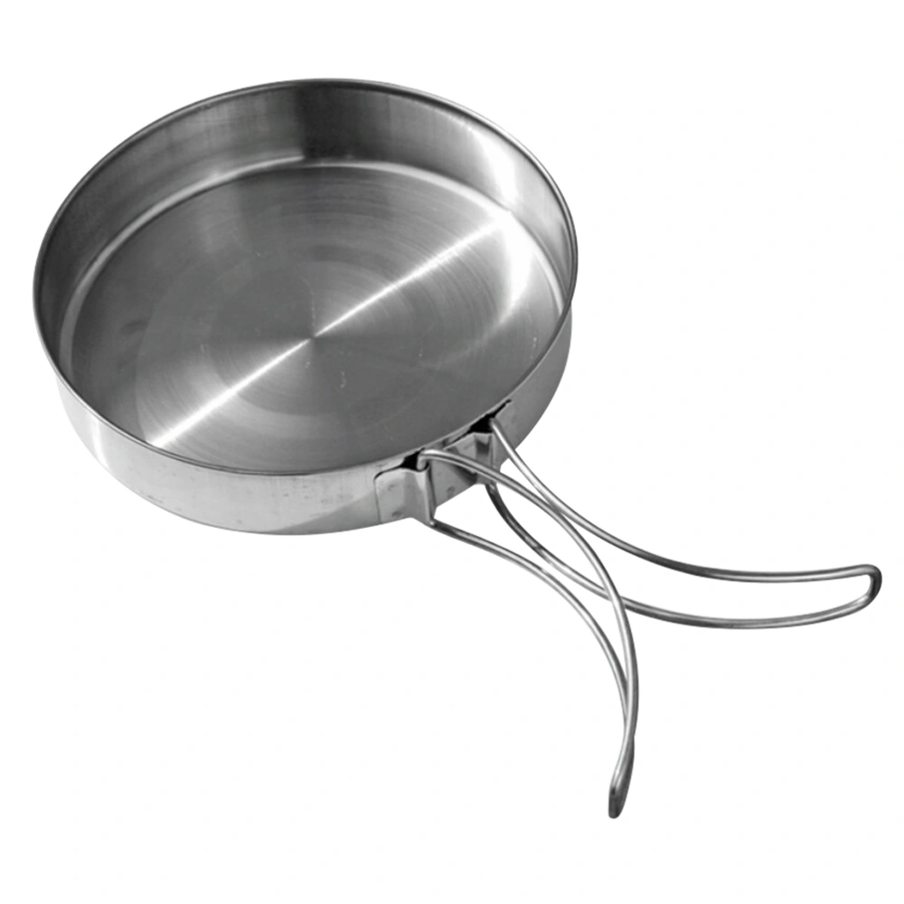 Stainless Steel Steak Frying Pan Outdoor Cooking Pot Portable Cooking Utensil