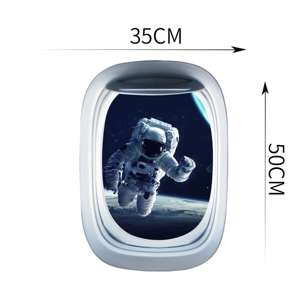 1PC EW026 Three-dimensional Porthole Space Astronaut Starry Sky Window Wall Stickers Children's Room Kindergarten Self-adhesive Removable Glass Stickers